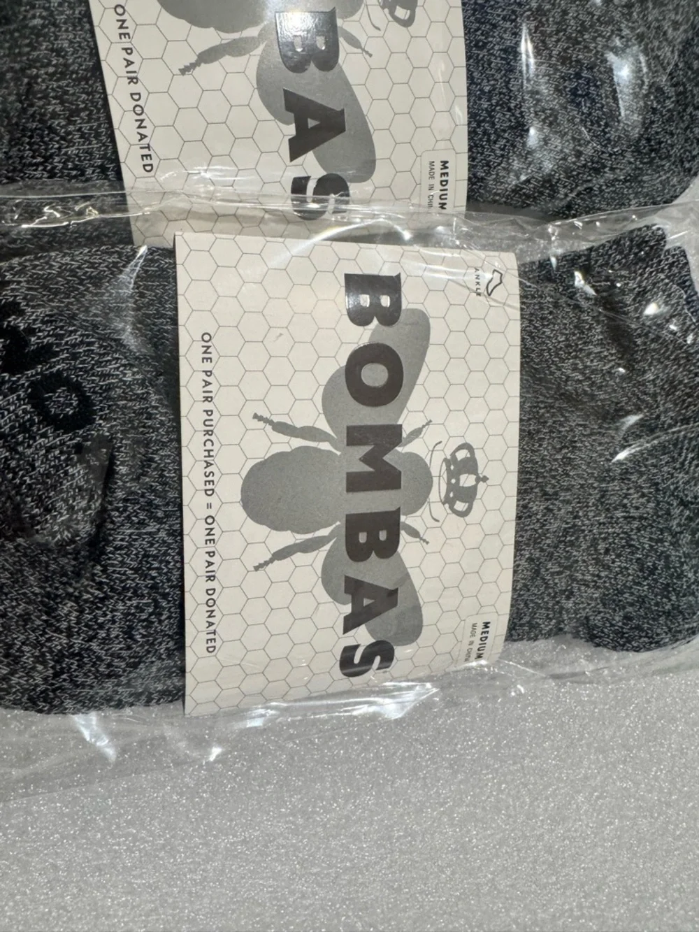 Bombas Unisex Medium Ankle No-Show Socks - Charcoal (3-Pack)